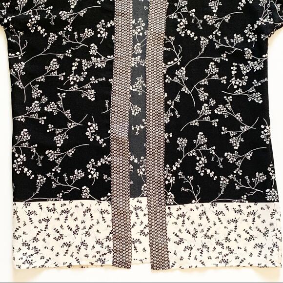 Maurices Kimono Top Open Front Mixed Print Black White Top Kimono Small Medium - Picture 15 of 16